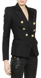 Double-Breasted Blazer Jacket in Black or White - DESIGNER INSPIRED FASHIONS