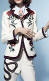 Embroidered Blazer & Pant Set in White - DESIGNER INSPIRED FASHIONS