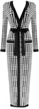 Houndstooth Stretch Cardigan/Wrap-Dress