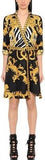 Printed Twill Signature Kimono Dress in Black | DESIGNER INSPIRED FASHIONS