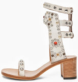 'Carol' Studded Sandals in Black or White - DESIGNER INSPIRED FASHIONS