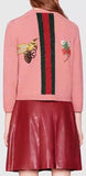 Embroidered Rainbow Knit Sweater in Pink - DESIGNER INSPIRED FASHIONS