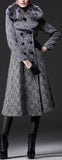 Thick Fur-Collar Long Wool Coat