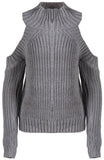 Cold-Shoulder Knit Sweater - (Various Colors to Choose From) - DESIGNER INSPIRED FASHIONS