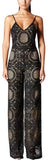Cut-Out Lace-Macrame Sleeveless Jumpsuit-Black