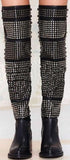'Valdez' Studded Leather Boots in Black - DESIGNER INSPIRED FASHIONS