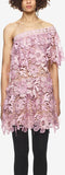 One Shoulder 3d Floral Guipure Dress