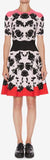 Floral-Print Knitted Fit and Flare Dress