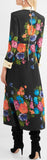 Black Floral Print Midi Dress