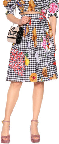 Checked Cotton Skirt