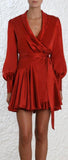 Wrap Mini Dress, Red