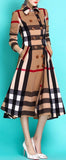 Check Print Double-Breasted Coat