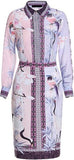 Printed Shirt and Skirt Set - Pastel Pink and Purple