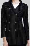 Double-Breasted Pinstripe Blazer - DESIGNER INSPIRED FASHIONS