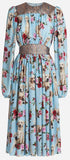 Dog & Rose Print Crepe De Chine Dress