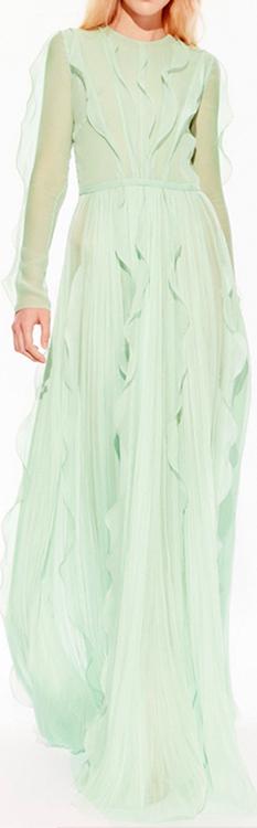 Ruffled Mint Maxi Dress