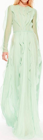 Ruffled Mint Maxi Dress