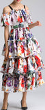 Ruffled Tiered Floral-Print Dress