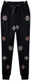 Embellished Black Track Pants - DESIGNER INSPIRED FASHIONS