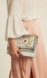 'Kan I' Floral-Appliqu̩ Leather Shoulder Bag - White/Silver