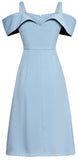 Cold-Shoulder Split Pleat Contrast Dress