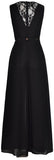 Long Black Lace and Macrame Detailed Dress