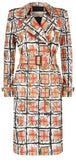 Scribble Check Trench Coat