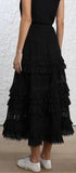 Corsair Layered Frill Skirt, Black