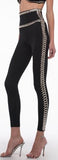 Black Side-Seam Studded Leggings