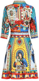 Mixed Print Corset Mini Dress