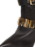 Long Embellished Black Heeled Boots - DESIGNER INSPIRED FASHIONS