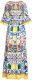 Majolica Tile Print Maxi Dress | DESIGNER INSPIRED FASHIONS