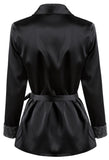 Crystal-Cuff Black Satin Jacket | DESIGNER INSPIRED FASHIONS