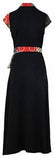 Midi Dress with Contrast Trim and Sash Belt - Black or Green