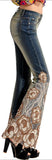 Embellished Light Faded Flare Jeans - DESIGNER INSPIRED FASHIONS