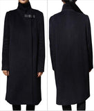 Buckle Cashmere & Wool Blend Coat in Black - DESIGNER INSPIRED FASHIONS