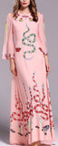 Garden Print Gown in Pink - DESIGNER INSPIRED FASHIONS
