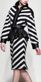 Chevron Crop Jacket and Peplum Skirt Set