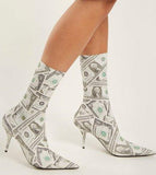 Dollar Print Knife Boots