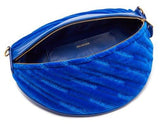 Small Velvet Jacquard Logo Belt Bag - Blue or Black