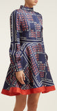 Puzzle-Print Silk-Twill Mini Dress | DESIGNER INSPIRED FASHIONS