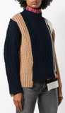 Multi-Panel Cable-Knit Sweater