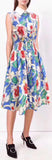 Floral-Print Sleeveless Midi Dress