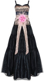 Netted Overlay A-Line Tulle Gown | DESIGNER INSPIRED FASHIONS