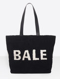 Tote M Shearling Bag, Black/White