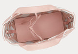 Pink And White Woven Basket Gingham Mini Leather Bag
