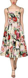 Pleated Floral Organza Midi Dress