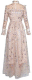 Sequin Long-Sleeve Tulle Dress