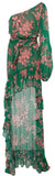 Jules One-Shoulder Floral-Print Chiffon Dress | DESIGNER INSPIRED FASHIONS