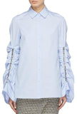 Crystal Ruched-Sleeve Shirt